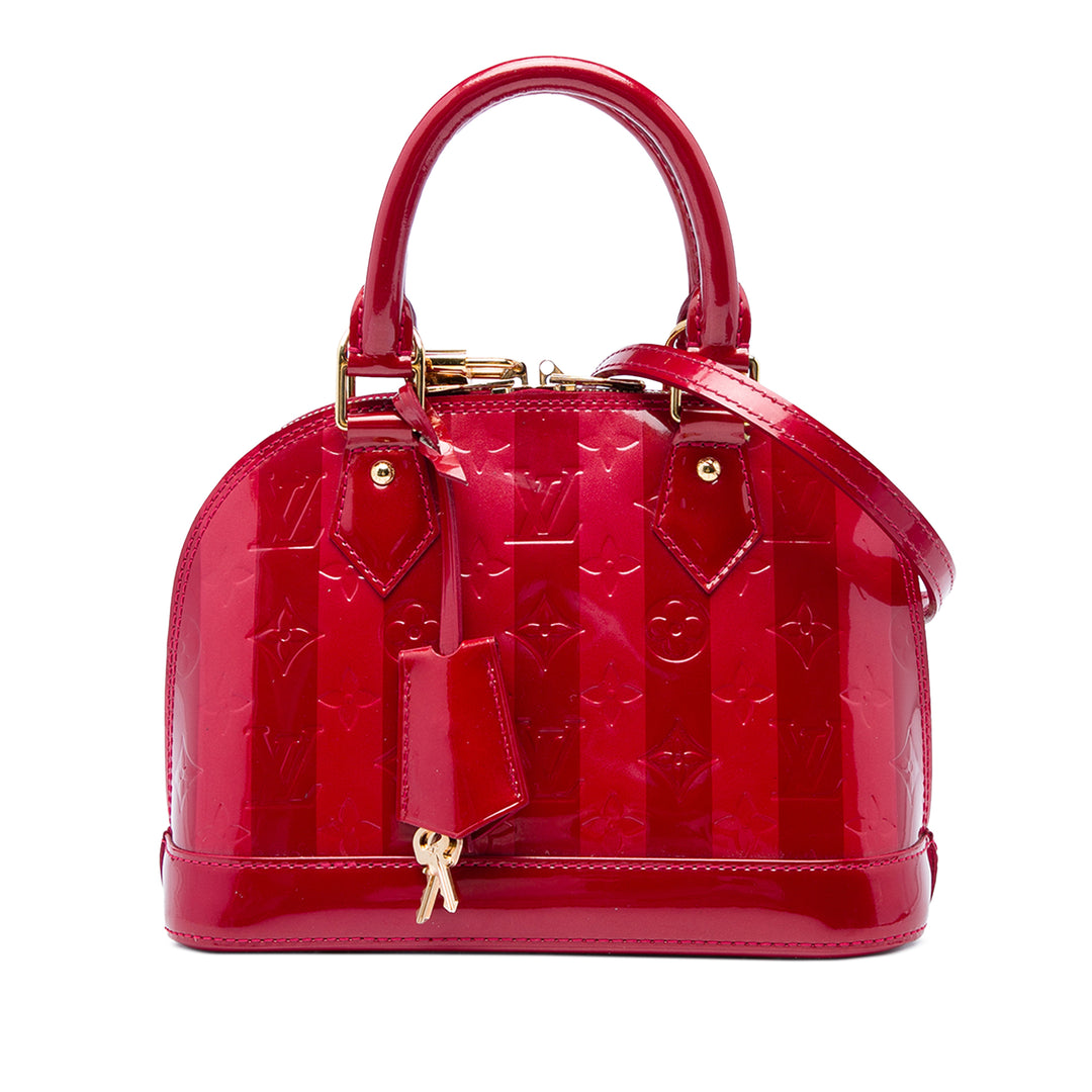 Louis Vuitton Sac à main Rayures Alma Monogram BB Cuir verni Rouge – vue principale – GABY PARIS