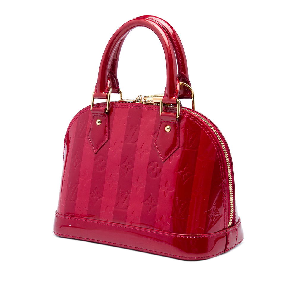 Louis Vuitton Sac à main Rayures Alma Monogram BB Cuir verni Rouge – vue 2 – GABY PARIS