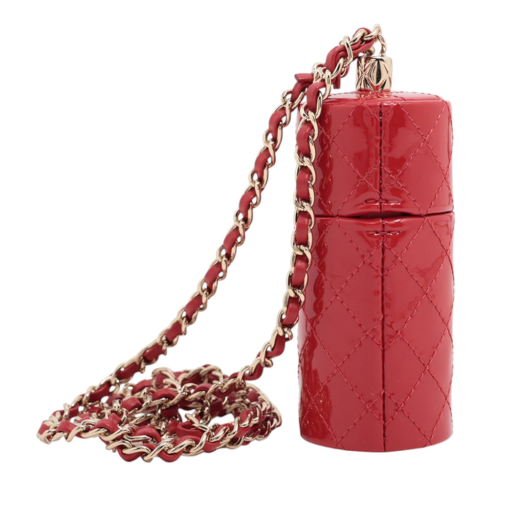 Chanel CC Matelassé Cuir verni Lipstick Étui