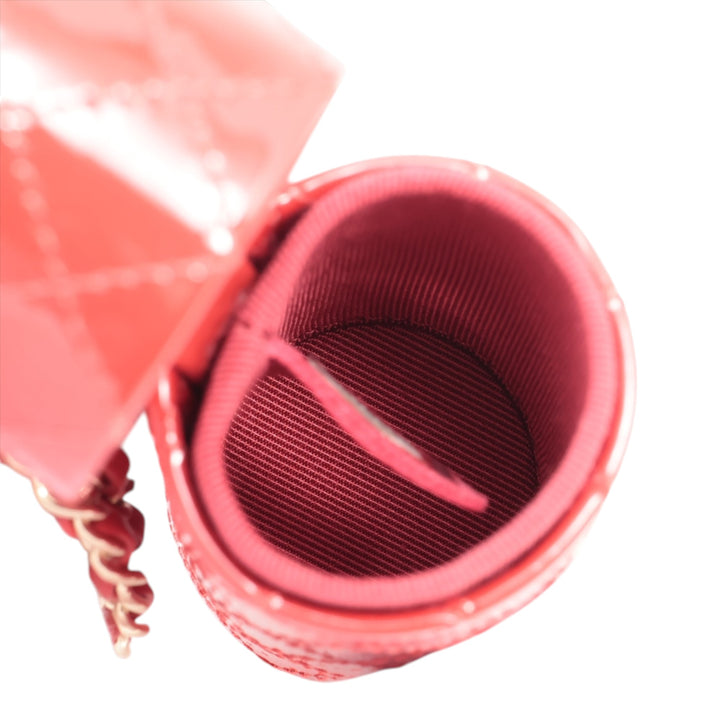 Chanel CC Matelassé Cuir verni Lipstick Étui