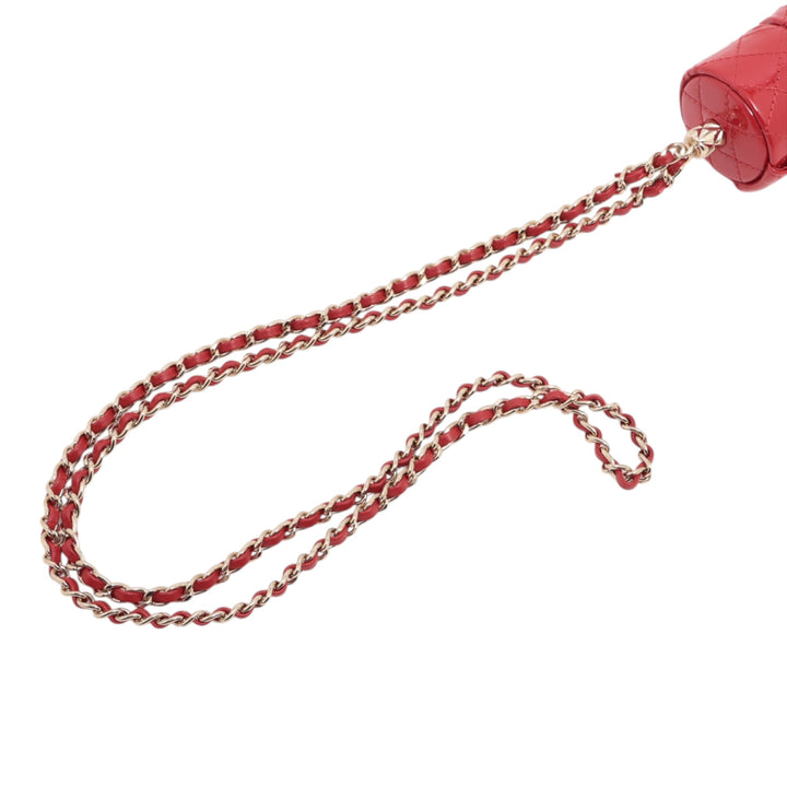 Chanel CC Matelassé Cuir verni Lipstick Étui
