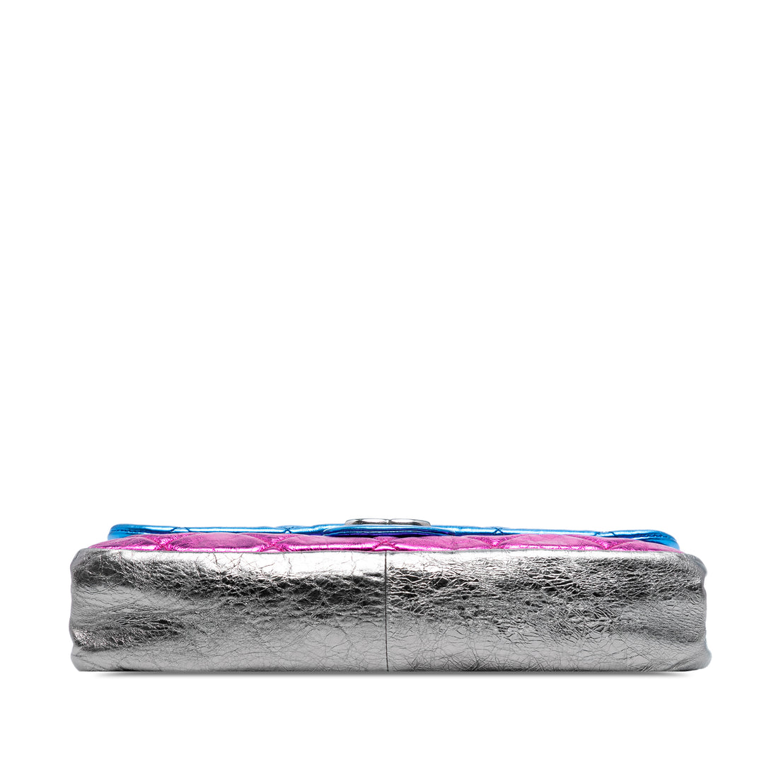 Chanel Multicolor Matelassé Metallic Cuir de veau Modern Chain à rabat Frame Sac Multi