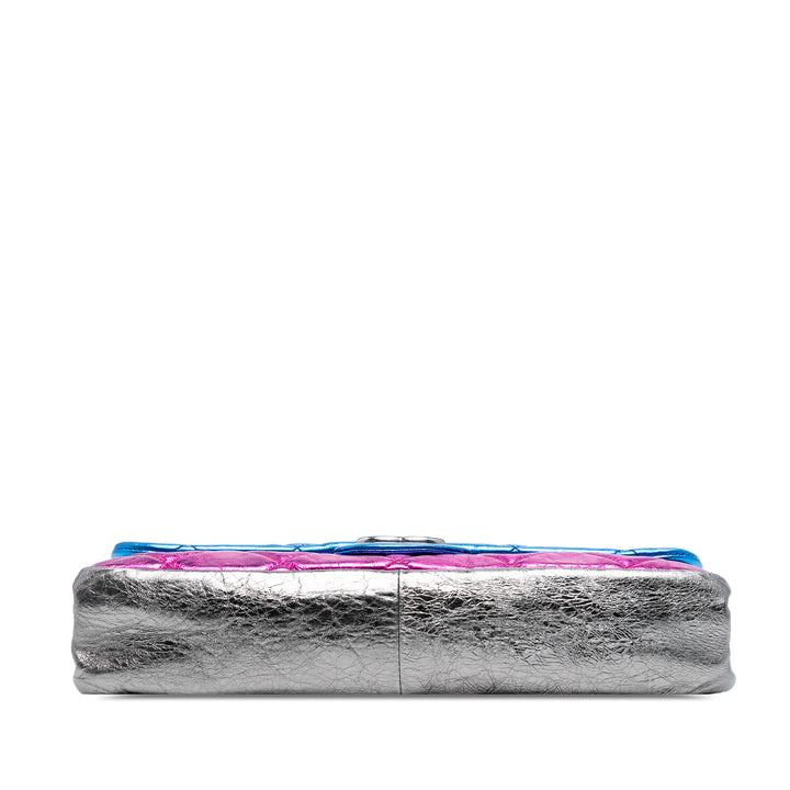 Chanel Multicolor Matelassé Metallic Cuir de veau Modern Chain à rabat Frame Sac Multi