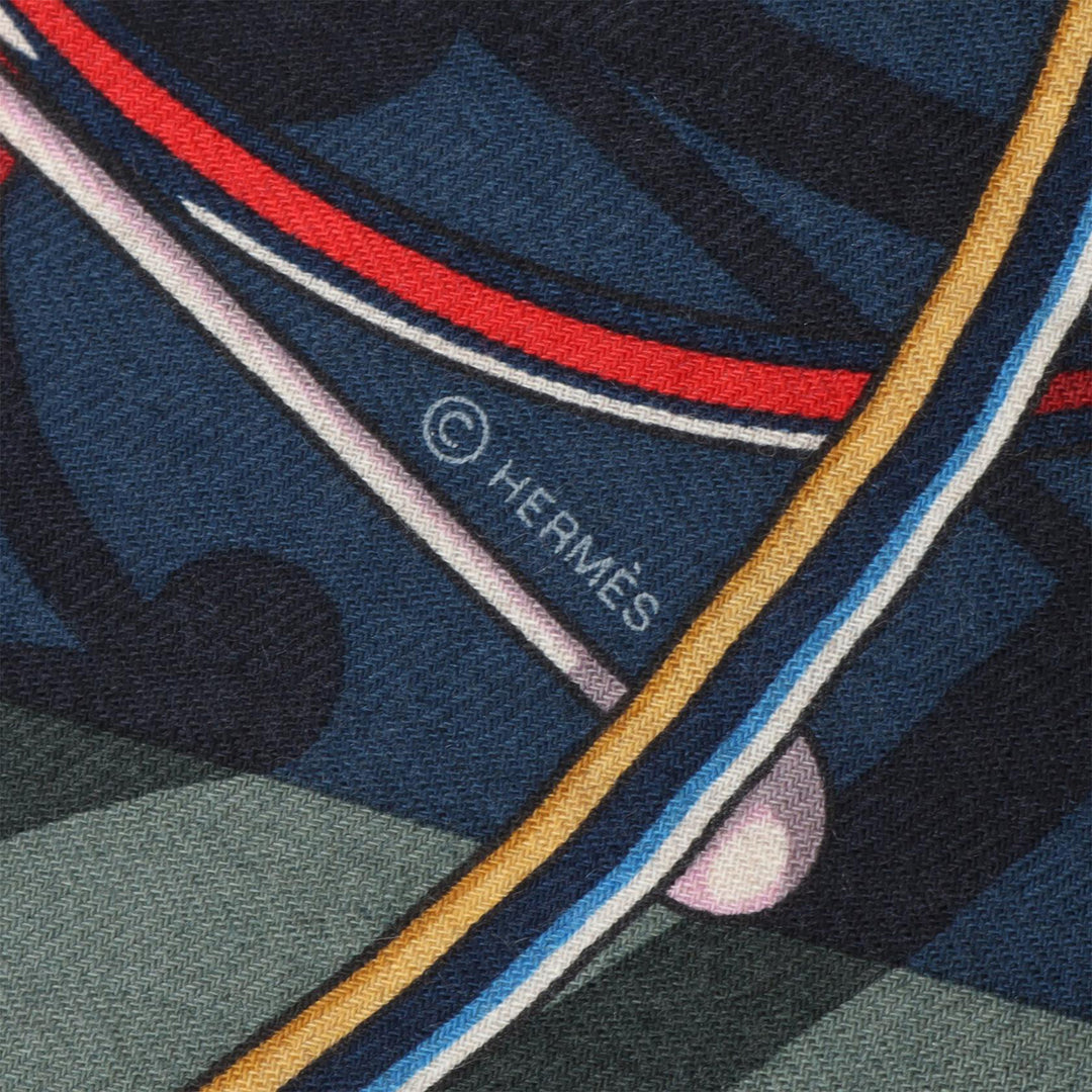 Hermès Voitures En Equilibre Shawl 140 Cachemire