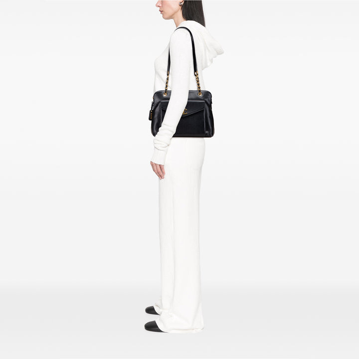 Chanel Caviar Front Pocket Chain Cabas Noir