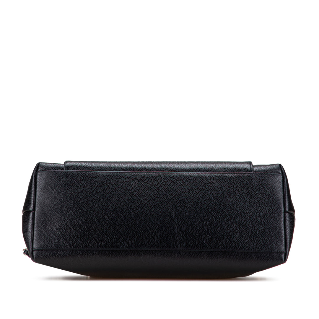 Chanel Caviar Front Pocket Chain Cabas Noir