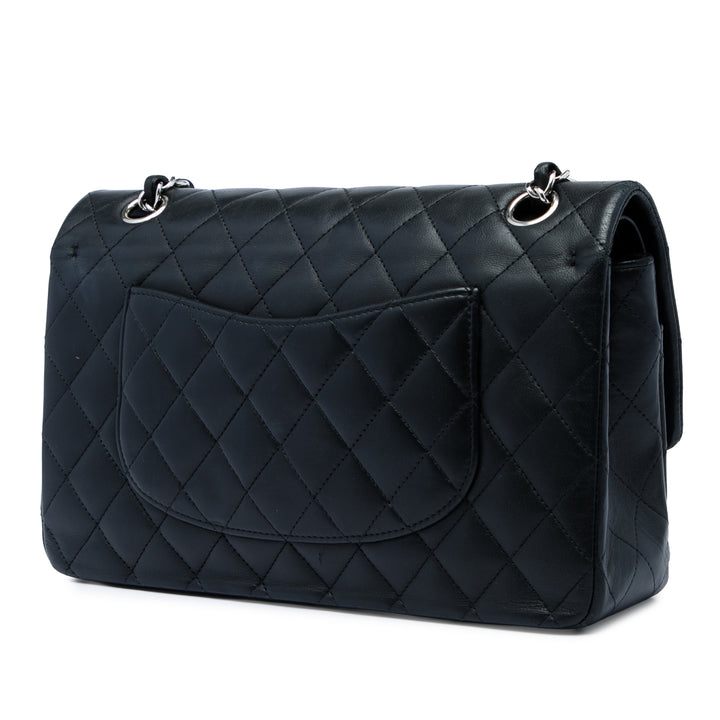 Classic Double rabat Moyen Cuir d'agneau Noir