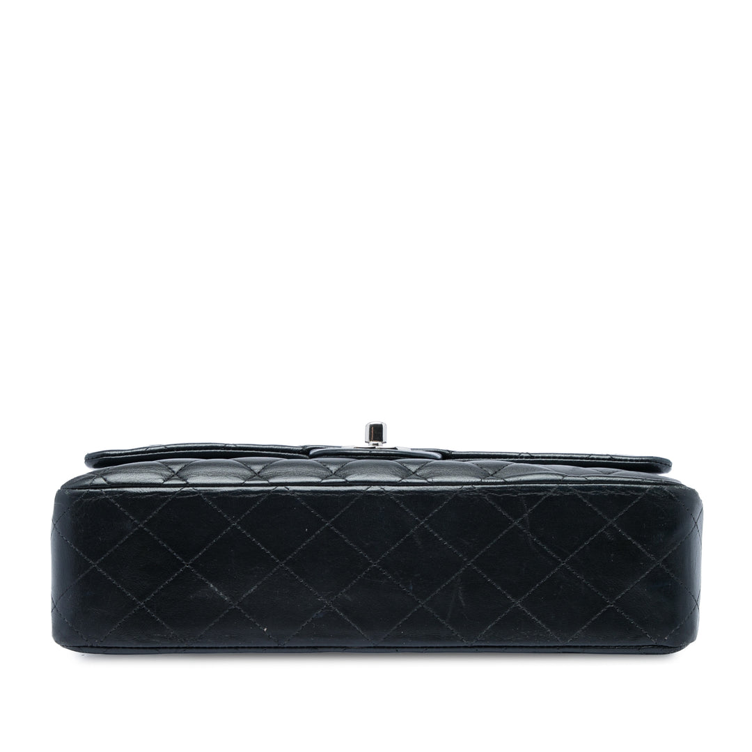 Classic Double rabat Moyen Cuir d'agneau Noir