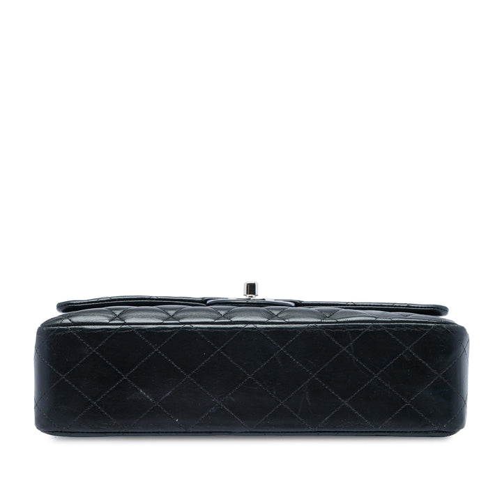 Classic Double rabat Moyen Cuir d'agneau Noir