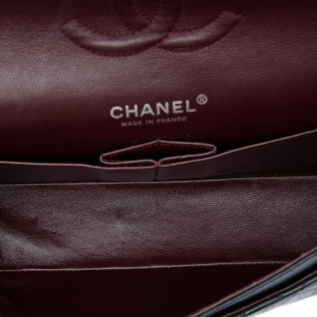 Classic Double rabat Moyen Cuir d'agneau Noir
