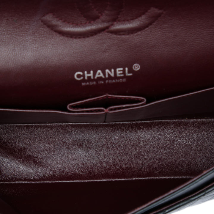 Classic Double rabat Moyen Cuir d'agneau Noir