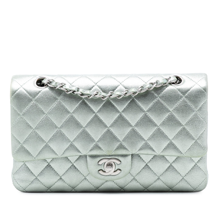 Chanel Medium Classic Metallic Cuir d’agneau Double rabat