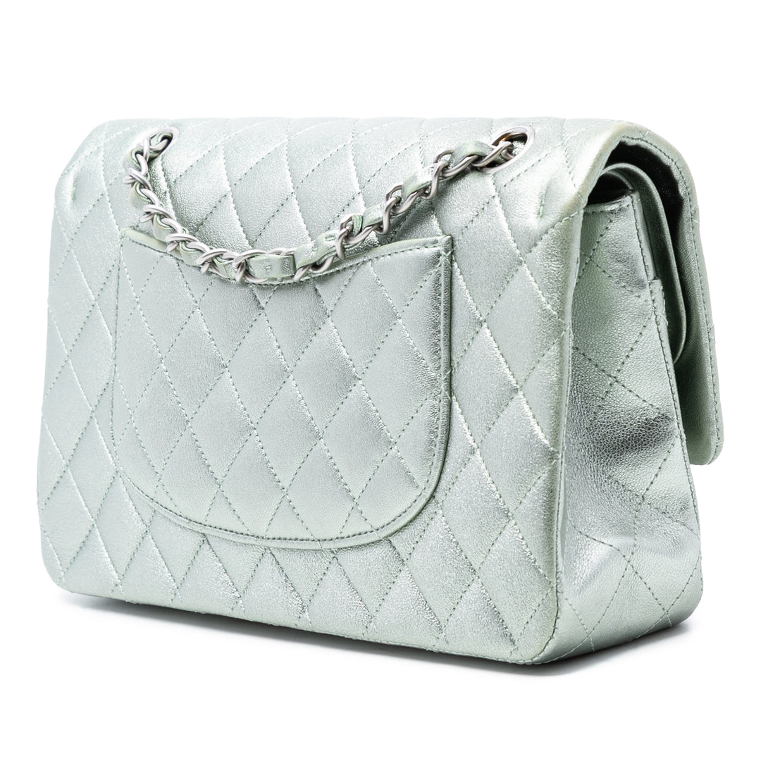 Chanel Medium Classic Metallic Cuir d’agneau Double rabat