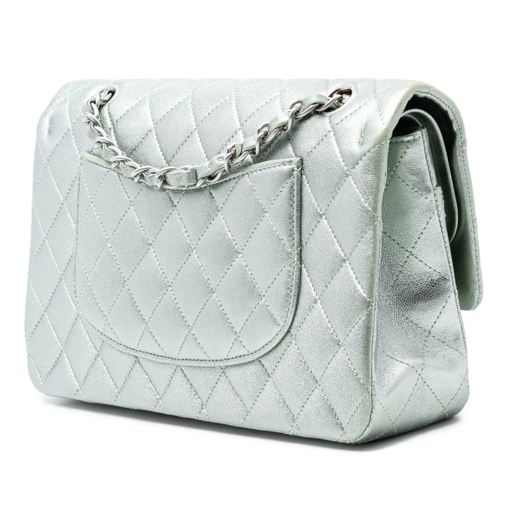 Chanel Medium Classic Metallic Cuir d’agneau Double rabat
