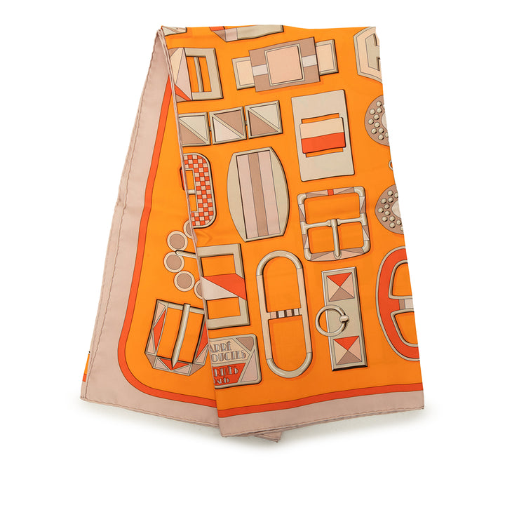 Hermès Carré Carre En Boucles 90 Orange – vue principale – GABY PARIS