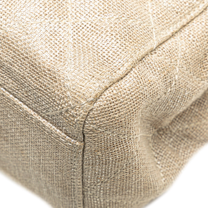 Chanel CC Surpiqué Lin Cabas chaîne