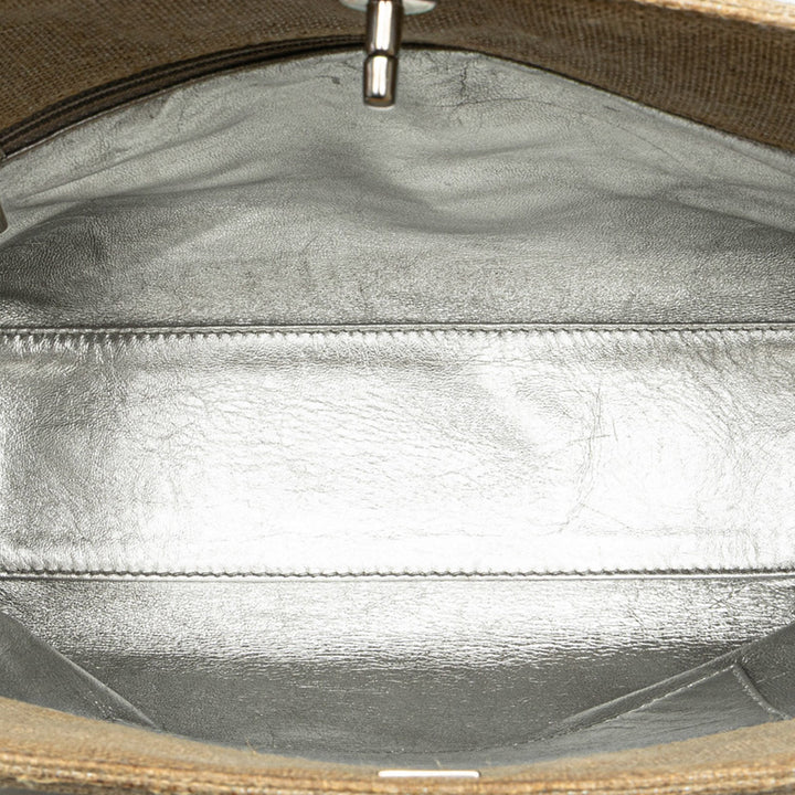 Chanel CC Surpiqué Lin Cabas chaîne