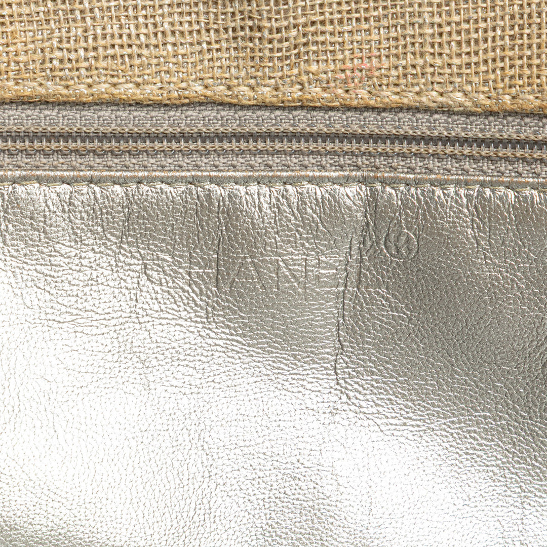 Chanel CC Stitched Linen Chain Cabas