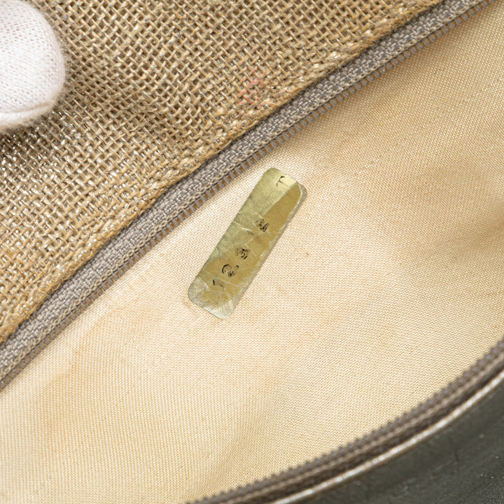 Chanel CC Stitched Linen Chain Cabas