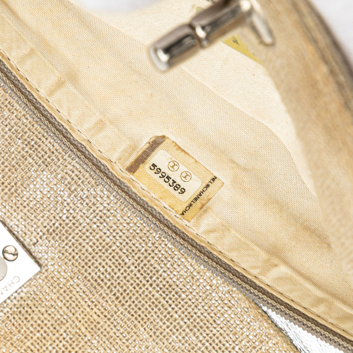 Chanel CC Stitched Linen Chain Cabas