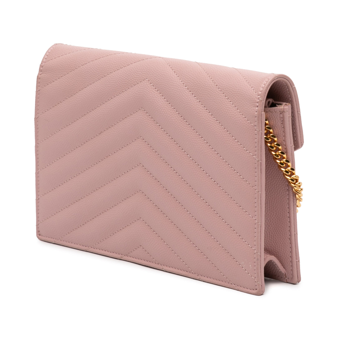 Saint Laurent Grain De Poudre Cassandre Envelope Chain Portefeuille