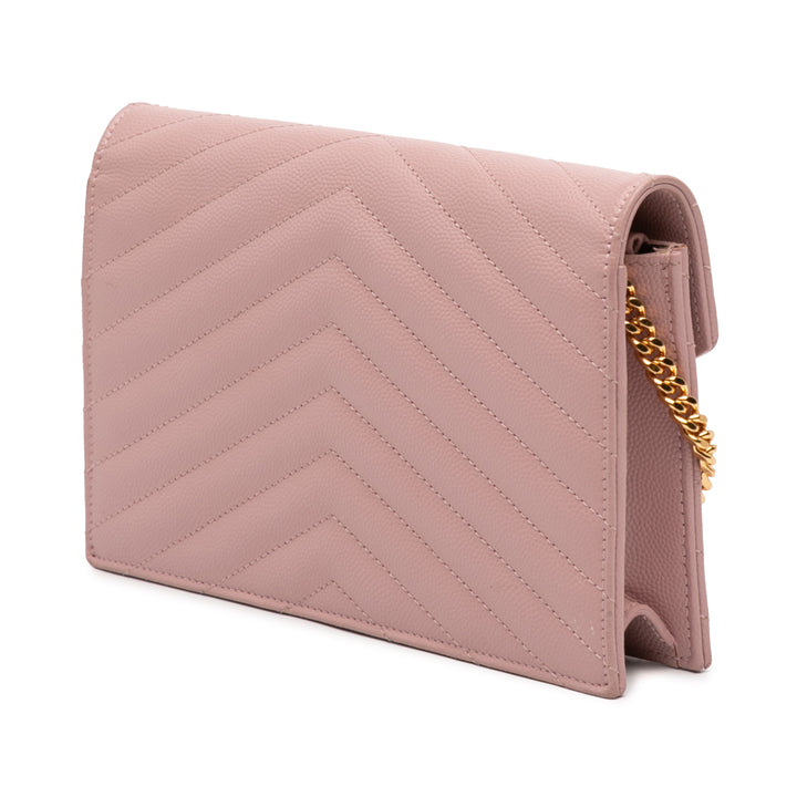 Saint Laurent Grain De Poudre Cassandre Envelope Chain Portefeuille