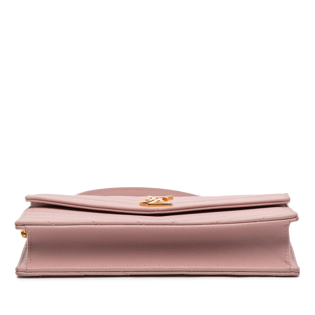 Saint Laurent Grain De Poudre Cassandre Envelope Chain Portefeuille
