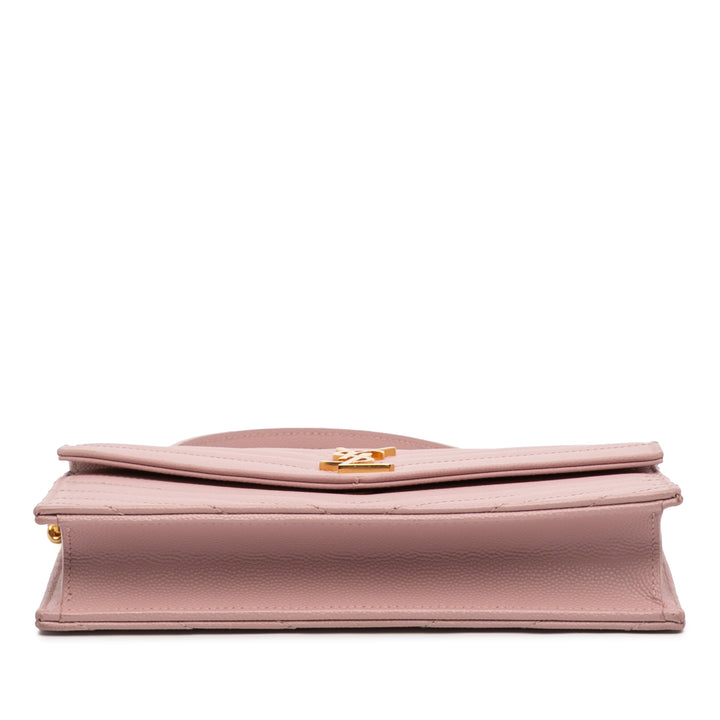 Saint Laurent Grain De Poudre Cassandre Envelope Chain Portefeuille