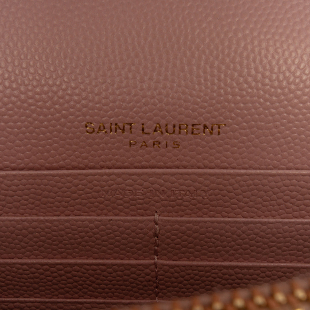 Saint Laurent Grain De Poudre Cassandre Envelope Chain Portefeuille