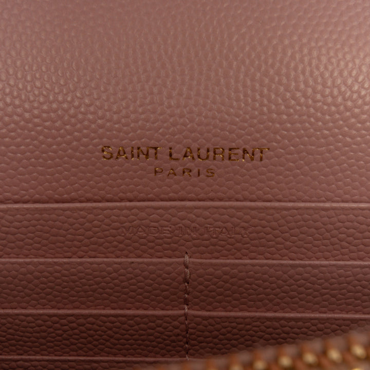 Saint Laurent Grain De Poudre Cassandre Envelope Chain Portefeuille
