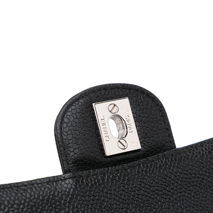 Medium Classic Caviar Double Flap Black - Gaby Paris