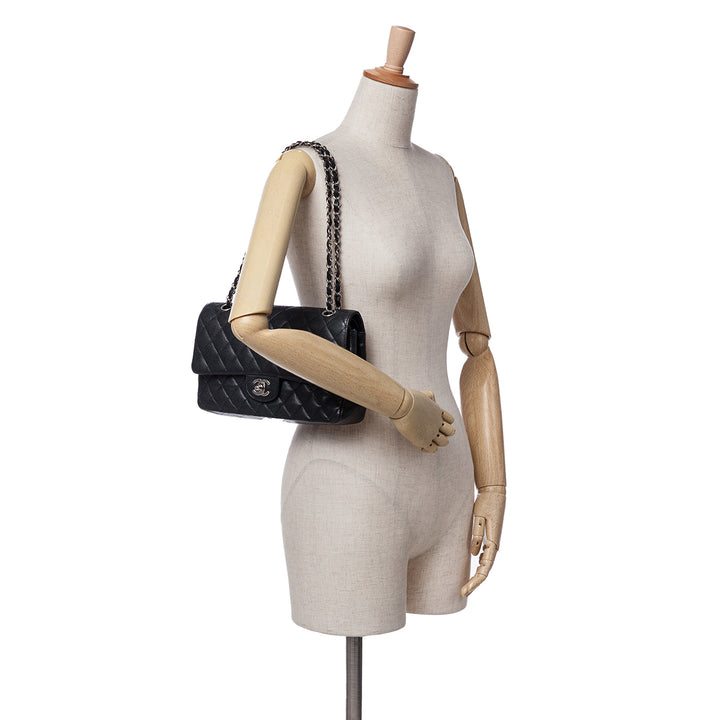 Medium Classic Caviar Double Flap Black - Gaby Paris