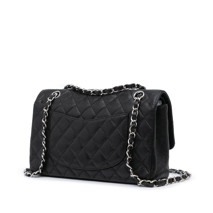 Medium Classic Caviar Double Flap Black - Gaby Paris