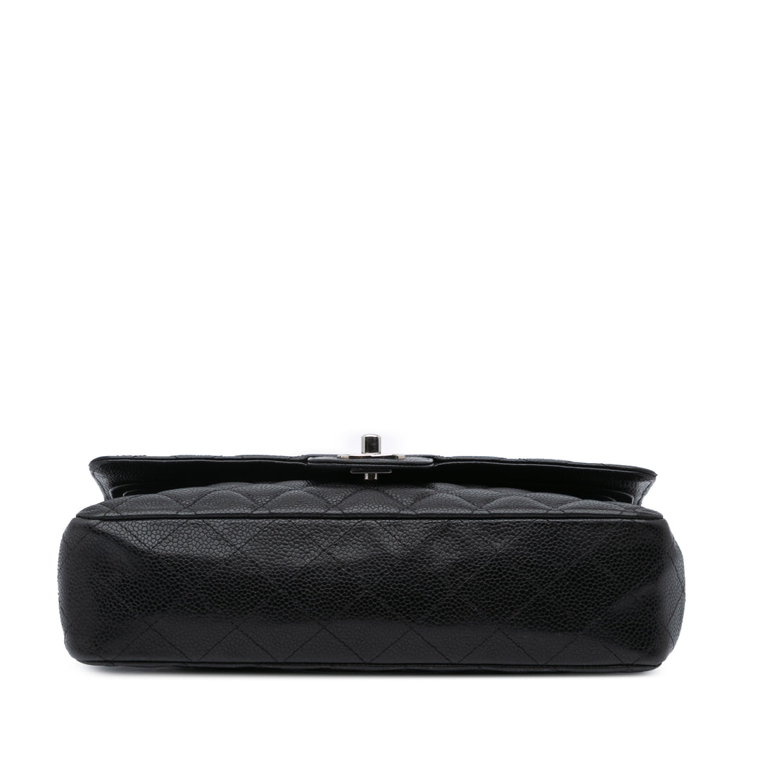 Medium Classic Caviar Double Flap Black - Gaby Paris