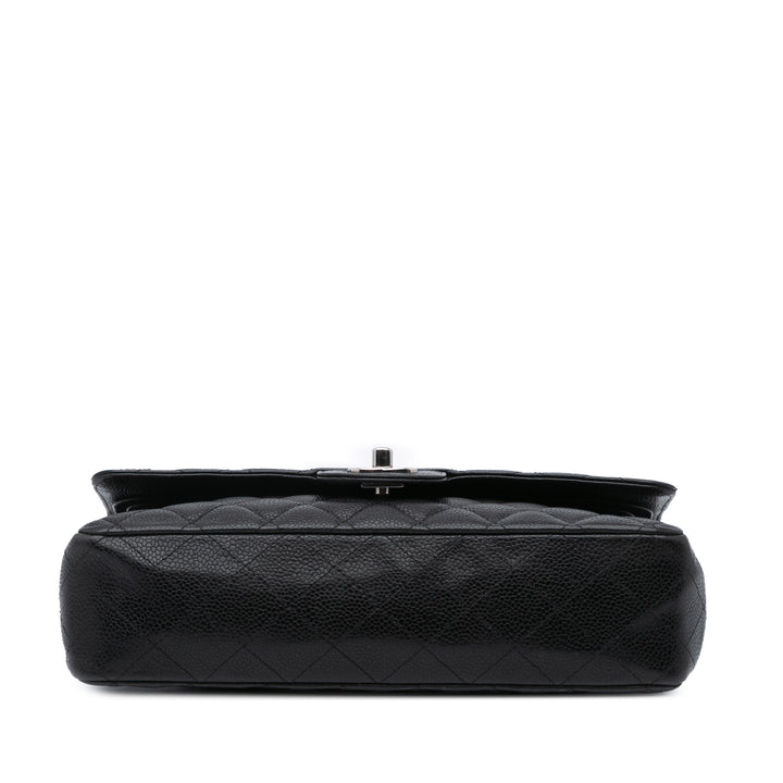 Medium Classic Caviar Double Flap Black - Gaby Paris