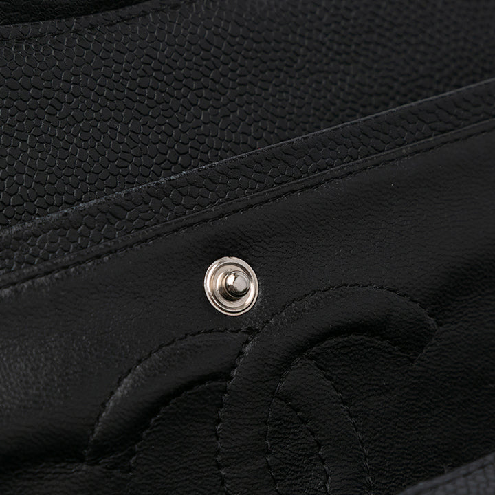 Medium Classic Caviar Double Flap Black - Gaby Paris