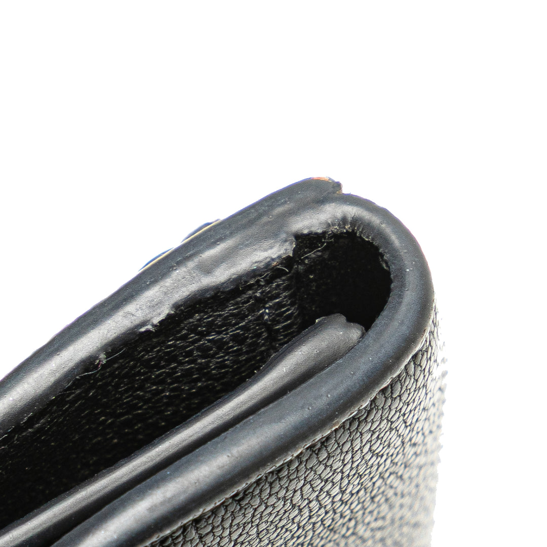 Goatskin Saddle Cosmos Zipped Card Holder Black - Gaby Paris