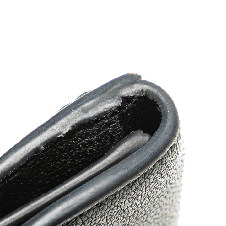 Goatskin Saddle Cosmos Zipped Card Holder Black - Gaby Paris