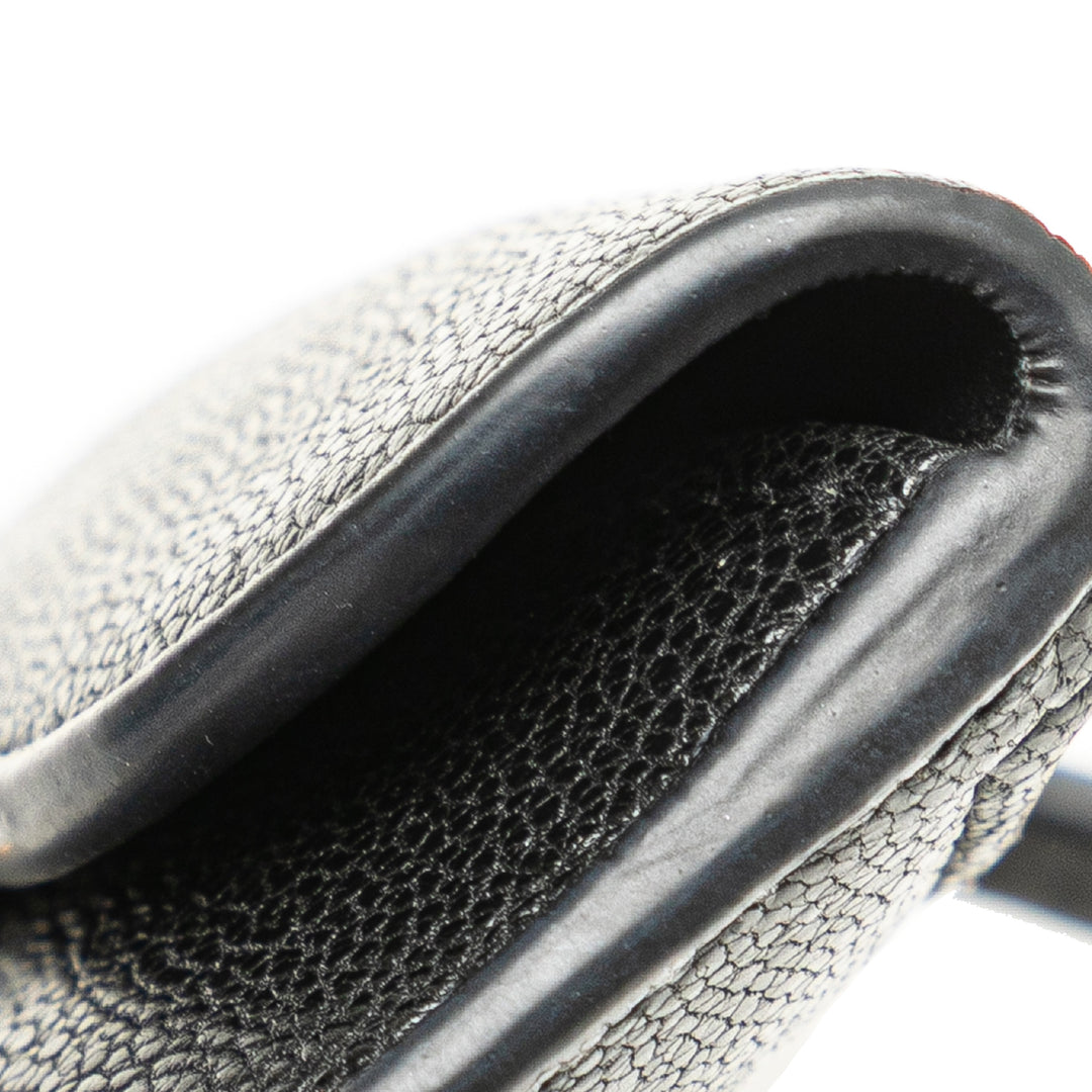 Goatskin Saddle Cosmos Zipped Card Holder Black - Gaby Paris