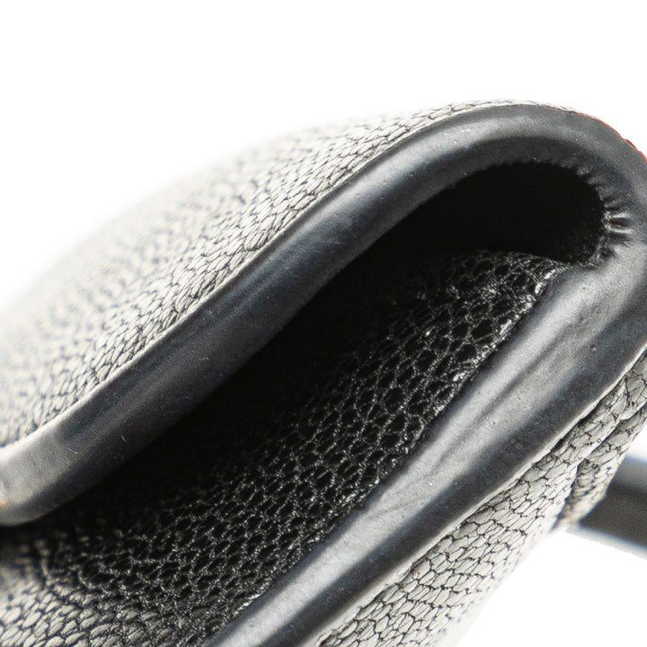 Goatskin Saddle Cosmos Zipped Card Holder Black - Gaby Paris