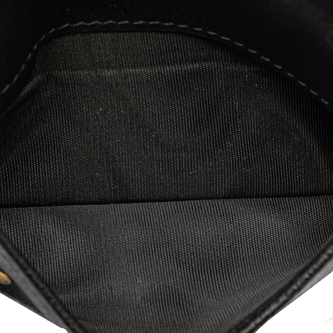 Goatskin Saddle Cosmos Zipped Card Holder Black - Gaby Paris