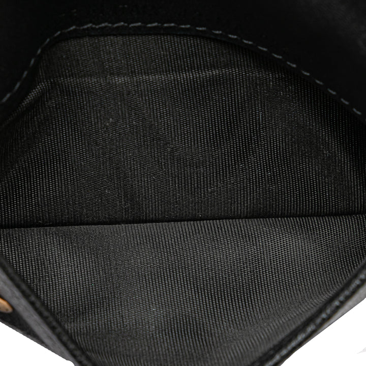 Goatskin Saddle Cosmos Zipped Card Holder Black - Gaby Paris