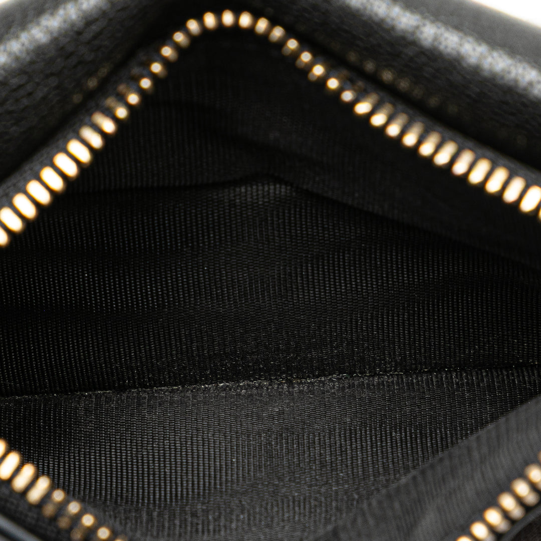 Goatskin Saddle Cosmos Zipped Card Holder Black - Gaby Paris