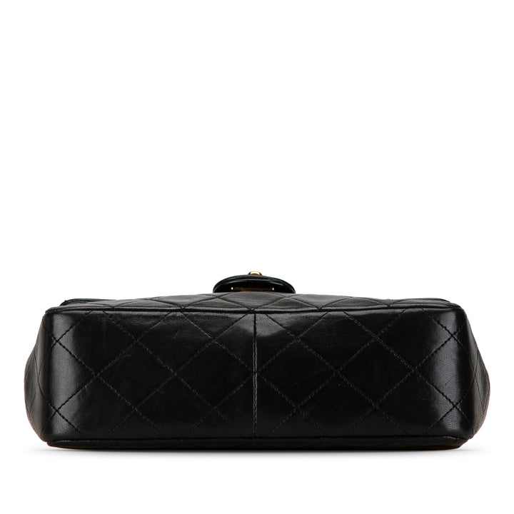 Mini Square Classic Lambskin Single Flap Black - Gaby Paris