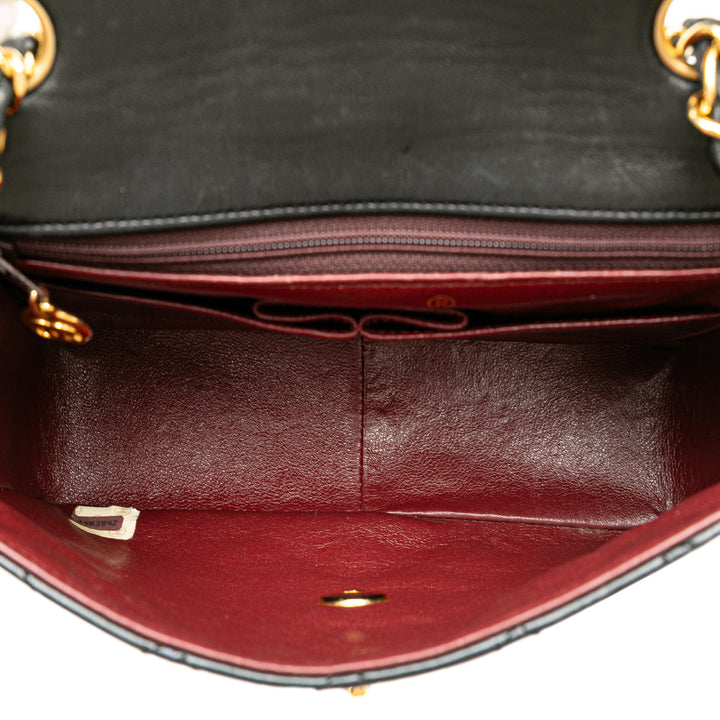 Mini Square Classic Lambskin Single Flap Black - Gaby Paris