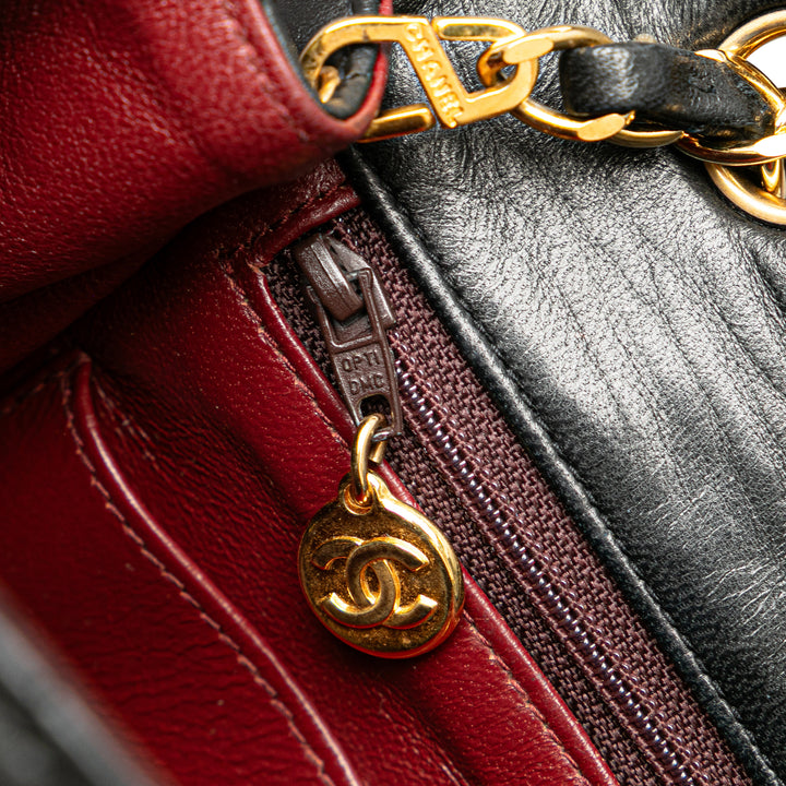 Mini Square Classic Lambskin Single Flap Black - Gaby Paris