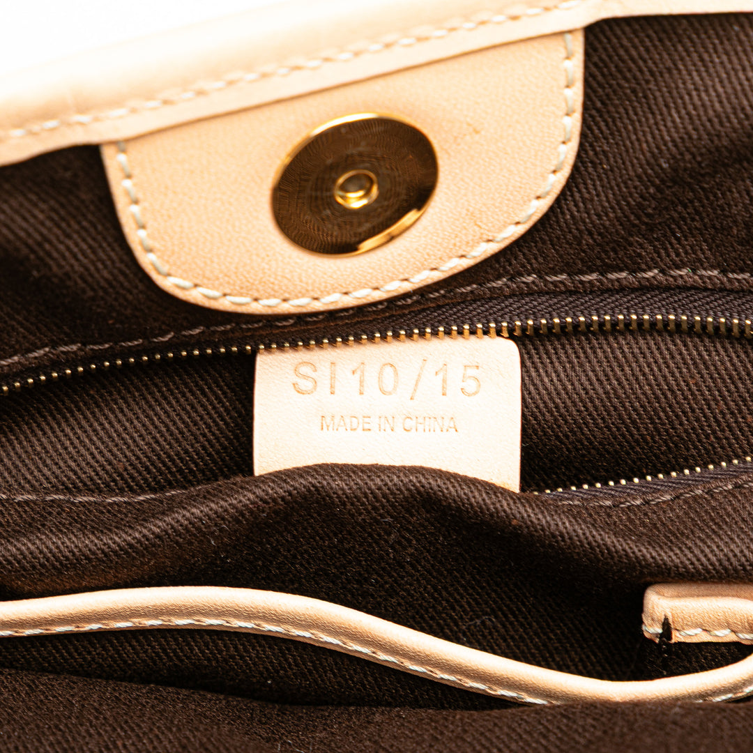 Macadam Coated Canvas Vertical Tote Brown - Gaby Paris