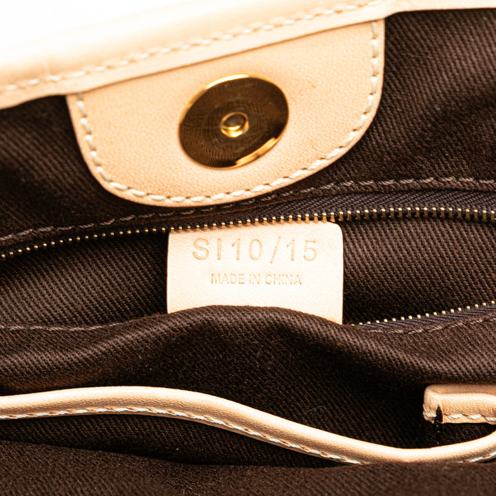 Macadam Coated Canvas Vertical Tote Brown - Gaby Paris
