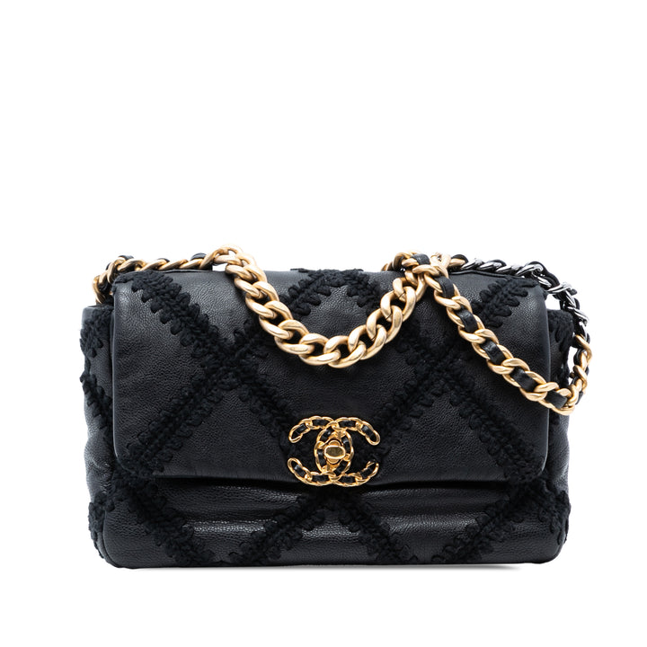 Chanel Medium Crochet Cuir de veau 19 à rabat