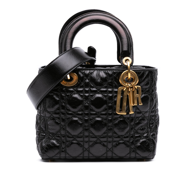 Small Crinkled Patent Cannage My ABCDior Lady Dior Black - Gaby Paris